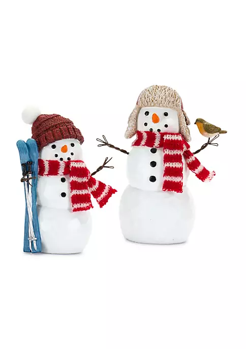 Promo ⭐ Melrose Set of 2 Snowmen with Skateboard and Bird 🔔 Christmas Figurine 5.5" 🥰 2 Promo ⭐ Melrose Set of 2 Snowmen with Skateboard and Bird 🔔 Christmas Figurine 5.5" 🥰 - Image 2
