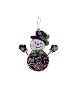 Discount ๐ Melrose 9.5" White and Black Hanging Snowman ๐ Christmas Wall Plaque โจ