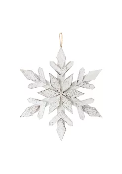 Flash Sale ✨ Melrose Set of 6 Snowflake Shaped Wooden 🎁 Christmas Ornaments 17.5" 🔔