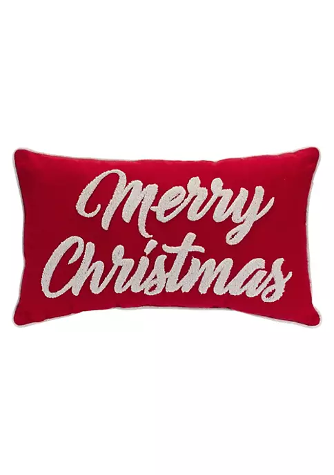 Coupon 👏 Melrose 19" Red and White "Merry 🎄 Christmas" Rectangular Throw Pillow 🎉 1 Coupon 👏 Melrose 19" Red and White "Merry 🎄 Christmas" Rectangular Throw Pillow 🎉