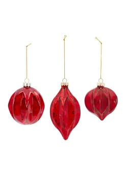Best reviews of 🔥 Melrose Set of 6 Red Finish Glass 🎄 Christmas Ball Ornament 3.25-5.5" 🎁