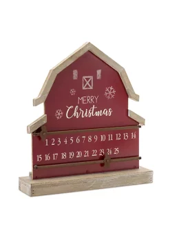 Best Pirce βοΈ Melrose 13.25" Red and Brown Wooden Barn β Christmas Countdown Tabletop Decor π