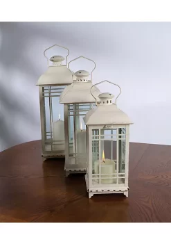 Coupon ๐คฉ Melrose Lantern (Set Of 3) 14"H, 17"H, 20"H Metal/Glass - White ๐งจ