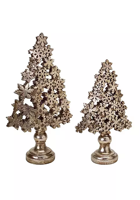 Cheap ๐ฅฐ Melrose Set of 2 Gold Snowflake ๐ Christmas Tree Tabletop Decors 18.5" ๐คฉ 2 Cheap ๐ฅฐ Melrose Set of 2 Gold Snowflake ๐ Christmas Tree Tabletop Decors 18.5" ๐คฉ - Image 2