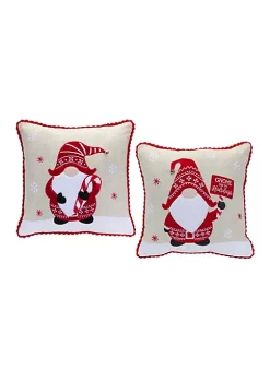 Front Page 35 Deals π€© Melrose Set of 2 White and Red "Gnome for the Holidays" π Christmas Throw Pillow 15" π