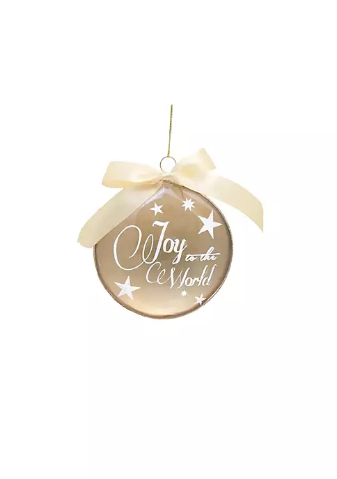 Budget ❤️ Melrose 4" Decorative Gold Joy to the World Glass Disc 🎅 Christmas Ornament 💯 1 Budget ❤️ Melrose 4" Decorative Gold Joy to the World Glass Disc 🎅 Christmas Ornament 💯