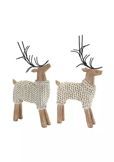 Top 10 😉 Melrose Set of 2 Adorable Two Reindeers with Beige Sweaters ❄ Christmas Figurine 12" 🥰 1 Top 10 😉 Melrose Set of 2 Adorable Two Reindeers with Beige Sweaters ❄ Christmas Figurine 12" 🥰