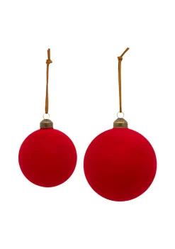 Deals 🎁 Melrose Set of 6 Red Finish Glass 🎁 Christmas Ball Ornament 4.75" (120mm) 🤩