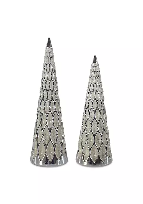 Buy ๐ฅฐ Melrose Set of 2 Silver ๐ Christmas Tree Tabletop Decors 12" โญ 1 Buy ๐ฅฐ Melrose Set of 2 Silver ๐ Christmas Tree Tabletop Decors 12" โญ