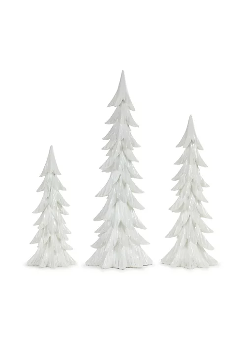 Cheap ❤️ Melrose Set of 3 White 🎅 Christmas Tree Tabletop Decors 24" 🔥 1 Cheap ❤️ Melrose Set of 3 White 🎅 Christmas Tree Tabletop Decors 24" 🔥