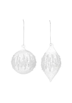 Wholesale โค๏ธ Melrose Set of 6 Clear Finish Glass ๐ Christmas Ball Ornament 5-6.25" โญ