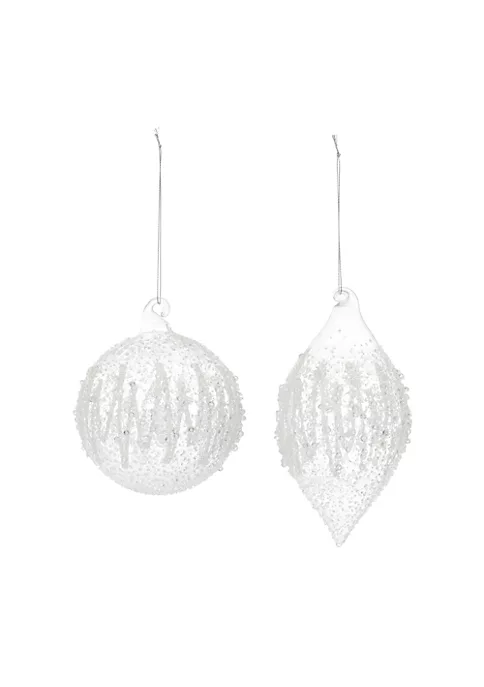 Wholesale โค๏ธ Melrose Set of 6 Clear Finish Glass ๐ Christmas Ball Ornament 5-6.25" โญ 1 Wholesale โค๏ธ Melrose Set of 6 Clear Finish Glass ๐ Christmas Ball Ornament 5-6.25" โญ