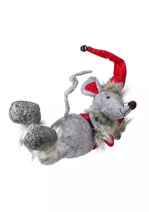 Promo 😍 Melrose 15" Red and Gray Relaxing Mouse ❄ Christmas Tabletop Figure 😀 2 Promo 😍 Melrose 15" Red and Gray Relaxing Mouse ❄ Christmas Tabletop Figure 😀 - Image 2