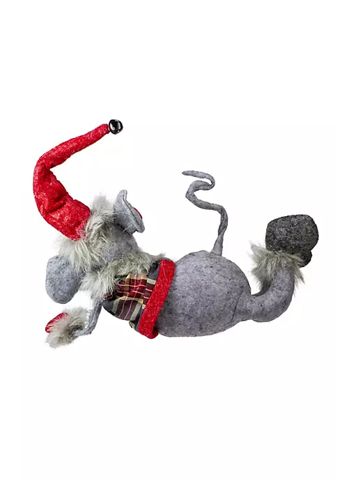 Promo 😍 Melrose 15" Red and Gray Relaxing Mouse ❄ Christmas Tabletop Figure 😀 3 Promo 😍 Melrose 15" Red and Gray Relaxing Mouse ❄ Christmas Tabletop Figure 😀 - Image 3