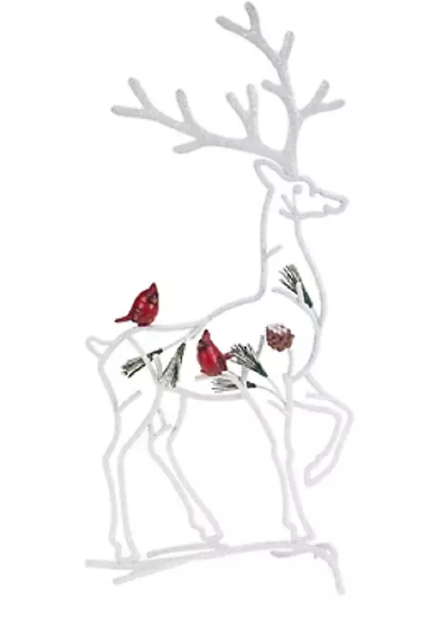 Deals 🔔 Melrose 18.25" White and Red Silhouette Reindeer with Cardinal Birds 🎄 Christmas Tabletop Decor 🔥 1 Deals 🔔 Melrose 18.25" White and Red Silhouette Reindeer with Cardinal Birds 🎄 Christmas Tabletop Decor 🔥