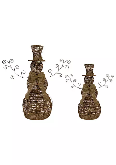 Cheapest ⭐ Melrose Set of 2 Brown Lighted Snowmen 🎅 Christmas Figurines 36" 🌟 2 Cheapest ⭐ Melrose Set of 2 Brown Lighted Snowmen 🎅 Christmas Figurines 36" 🌟 - Image 2