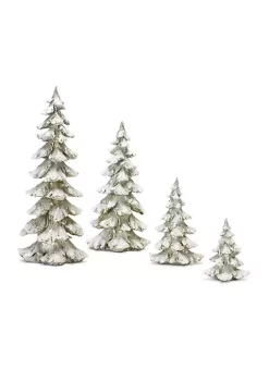 Buy ✔️ Melrose Set of 4 Snowy White 🔔 Christmas Tree Tabletop Decors 18" 👍
