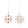 Coupon 🧨 Melrose Set of 12 Snowflakes with Red Glass Beads ❄ Christmas Ornaments 5.5" 🛒