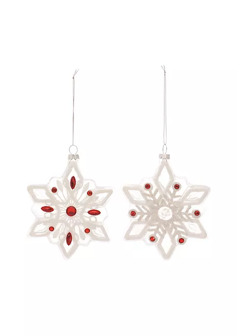Coupon ๐งจ Melrose Set of 12 Snowflakes with Red Glass Beads โ Christmas Ornaments 5.5" ๐ 2 Coupon ๐งจ Melrose Set of 12 Snowflakes with Red Glass Beads โ Christmas Ornaments 5.5" ๐ - Image 2