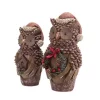 Cheap 🧨 Melrose Set of 2 Brown Pine Cone Owl Wearing Santa Hat 🔔 Christmas Figure 14.5" 🛒