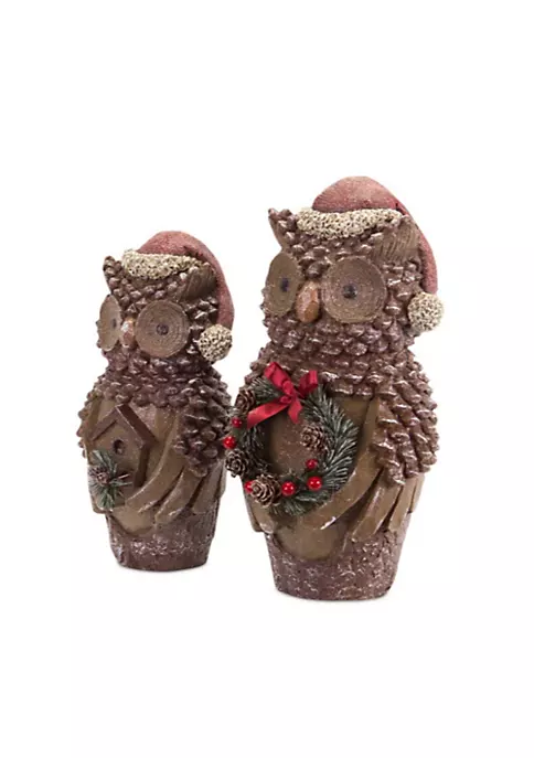 Cheap ๐งจ Melrose Set of 2 Brown Pine Cone Owl Wearing Santa Hat ๐ Christmas Figure 14.5" ๐ 1 Cheap ๐งจ Melrose Set of 2 Brown Pine Cone Owl Wearing Santa Hat ๐ Christmas Figure 14.5" ๐