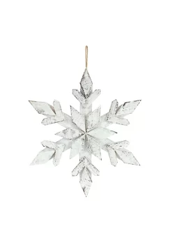 Wholesale 🔔 Melrose Set of 6 Snowflake Shaped Wooden 🎄 Christmas Ornaments 14" 🎁