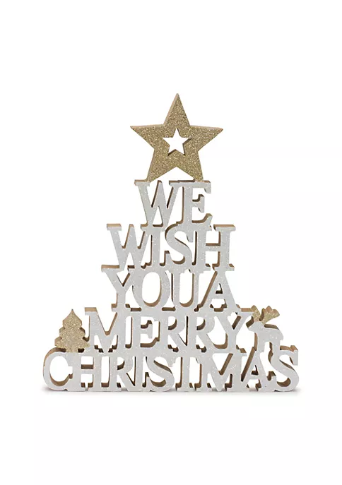 Hot Sale 👏 Melrose Set of 6 White and Gold "We Wish You A Merry 🎁 Christmas" Wall Sign 11.25" ✔️ 1 Hot Sale 👏 Melrose Set of 6 White and Gold "We Wish You A Merry 🎁 Christmas" Wall Sign 11.25" ✔️