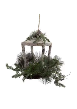 Cheapest 👍 Melrose 20" Brown Rustic Finish Glittered Pine Cones and Jingle Bells 🔔 Christmas Candle Lantern 🔥