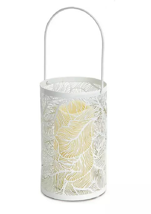 Cheap ๐งจ Melrose 8" White Leaf Patterned Battery Operated LED Candle Lantern with Timer ๐ฏ 2 Cheap ๐งจ Melrose 8" White Leaf Patterned Battery Operated LED Candle Lantern with Timer ๐ฏ - Image 2