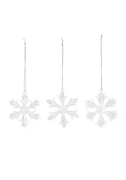 Best Pirce 👏 Melrose Set of 6 Snowflakes Glass 🔔 Christmas Ornaments 2.25" 🥰