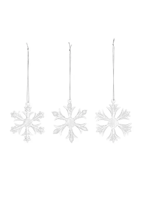 Best Pirce 👏 Melrose Set of 6 Snowflakes Glass 🔔 Christmas Ornaments 2.25" 🥰 2 Best Pirce 👏 Melrose Set of 6 Snowflakes Glass 🔔 Christmas Ornaments 2.25" 🥰 - Image 2