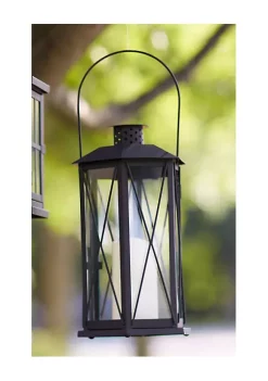 Front Page 17 Best deal π Melrose 14.5" Black Cottage Style Glass Lantern with LED Flameless Pillar Candle π€©