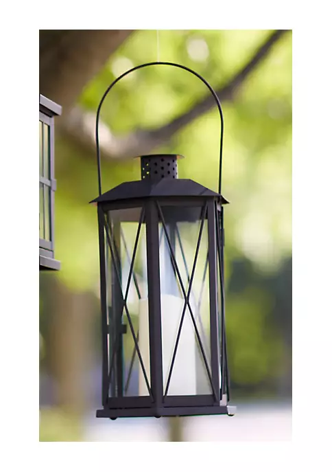 Best deal 😉 Melrose 14.5" Black Cottage Style Glass Lantern with LED Flameless Pillar Candle 🤩 2 Best deal 😉 Melrose 14.5" Black Cottage Style Glass Lantern with LED Flameless Pillar Candle 🤩 - Image 2