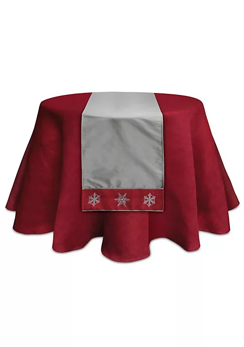 Cheapest ๐ Melrose 6' x 15.5" Gray and Red Embroidered Snowflake ๐ Christmas Table Runner ๐คฉ 1 Cheapest ๐ Melrose 6' x 15.5" Gray and Red Embroidered Snowflake ๐ Christmas Table Runner ๐คฉ