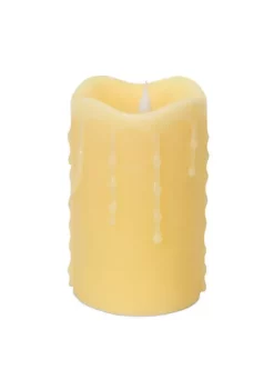Best reviews of ๐ Melrose 5.25" Pre-Lit Ivory Dripping Flameless Pillar Candle - White LED Lights ๐
