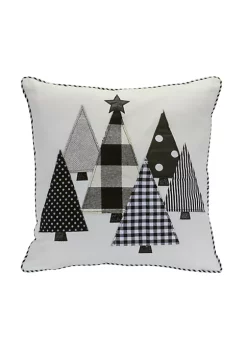 Buy 🥰 Melrose 15.5" Black and White Decorative 🔔 Christmas Tree Throw Pillow 🤩