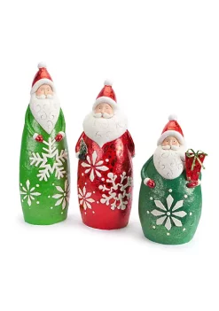 Cheapest π Melrose Set of 3 Santa Claus in Glittered Snowflake Suit π Christmas Figurines 24.25" π―