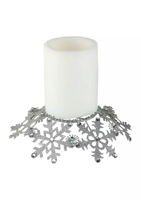 Discount โ๏ธ Melrose 9Inch Silver Snowflake Glittered and Jeweled โ Christmas Pillar Candle Holder ๐ 1 Discount โ๏ธ Melrose 9Inch Silver Snowflake Glittered and Jeweled โ Christmas Pillar Candle Holder ๐