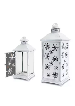 Cheap ๐งจ Melrose Set of 2 Large White Cut-Out Snowflake All-Weather Iron and Glass ๐
Christmas Candle Lanterns ๐ฅ