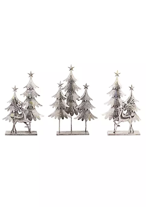 Cheapest 🎉 Melrose Set of 3 Silver 🔔 Christmas Tree and Deer Tabletop Decors 13.75" 👍 3 Cheapest 🎉 Melrose Set of 3 Silver 🔔 Christmas Tree and Deer Tabletop Decors 13.75" 👍 - Image 3