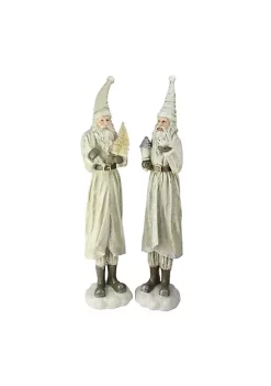 Cheapest ๐ Melrose Set of 2 Beige Old World Santa Claus ๐ Christmas Tabletop Figures 25" โค๏ธ