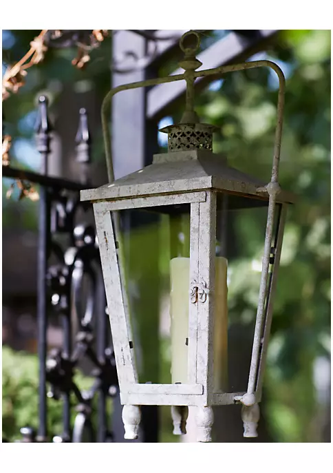 Flash Sale 😍 Melrose 23" Distressed Rustic White Spackled Indoor/Outdoor Candle Holder Lantern 💯 3 Flash Sale 😍 Melrose 23" Distressed Rustic White Spackled Indoor/Outdoor Candle Holder Lantern 💯 - Image 3