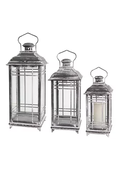 Discount 🥰 Melrose Lantern (Set Of 3) 14"H, 17"H, 20"H Metal/Glass 💯