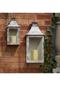 Buy 😍 Melrose Lantern (Set Of 2) 13.5"-19.5"H Iron/Glass ❤️ -Melrose Sales Shop Belk 413