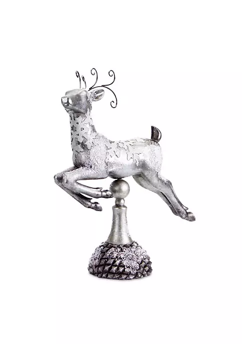 Discount 🎁 Melrose 17" Silver Snow Covered Prancing Reindeer 🎄 Christmas Tabletop Decoration 💯 2 Discount 🎁 Melrose 17" Silver Snow Covered Prancing Reindeer 🎄 Christmas Tabletop Decoration 💯 - Image 2