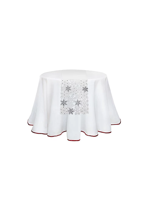 New ⌛ Melrose 13.5" White and Silver Colored Snowflake Embroidered 🎄 Christmas Table Runner ⌛ 2 New ⌛ Melrose 13.5" White and Silver Colored Snowflake Embroidered 🎄 Christmas Table Runner ⌛ - Image 2