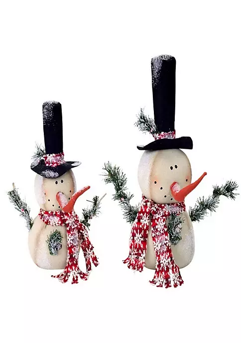 Budget 🥰 Melrose Set of 2 White and Red Jolly Snowmen 🎄 Christmas Tabletop Figurines 15" ✔️ 2 Budget 🥰 Melrose Set of 2 White and Red Jolly Snowmen 🎄 Christmas Tabletop Figurines 15" ✔️ - Image 2