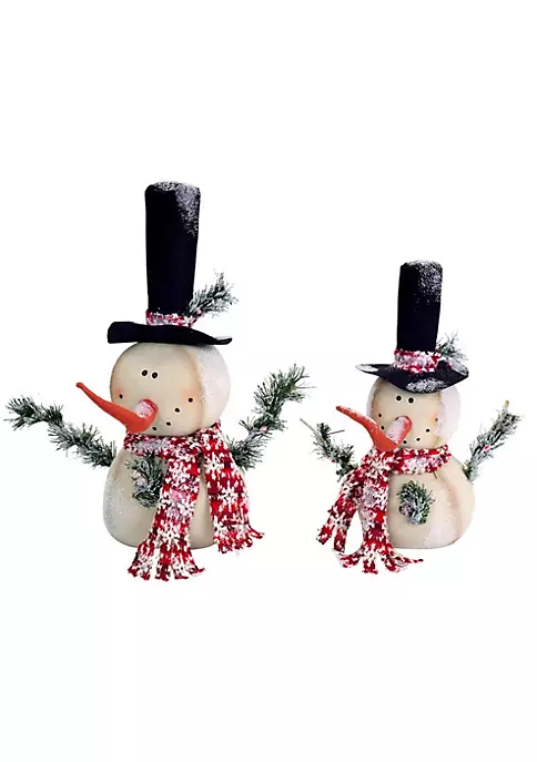 Budget 🥰 Melrose Set of 2 White and Red Jolly Snowmen 🎄 Christmas Tabletop Figurines 15" ✔️ 3 Budget 🥰 Melrose Set of 2 White and Red Jolly Snowmen 🎄 Christmas Tabletop Figurines 15" ✔️ - Image 3