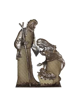 Best reviews of 😉 Melrose 17" Rustic Metal Holy Family Nativity Scene With A Burlap Design 🔔 Christmas Table Top Decoration 😉