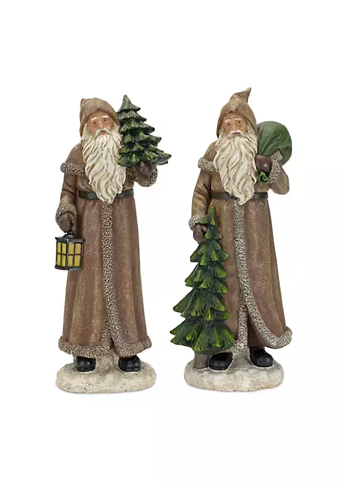 Flash Sale βοΈ Melrose Set of 2 Brown and Green Santa β Christmas Figurine 12.5" π 1 Flash Sale βοΈ Melrose Set of 2 Brown and Green Santa β Christmas Figurine 12.5" π